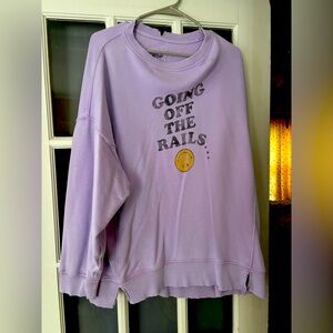 AERIE The Chill Crew Sweatshirt Going off the Rails Oversized sz CL